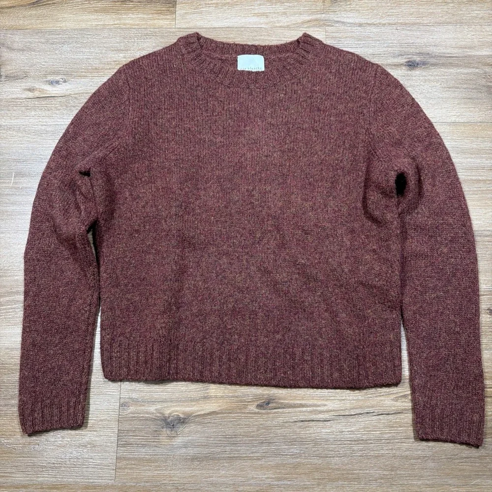 rue blanche Size 1 Wool Knit Pullover Sweater Crew Neck
